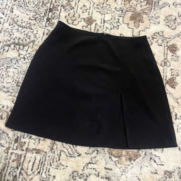 Lulus Black Mini Skirt with Slit - Picture 2 of 4